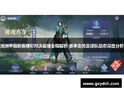 澳洲甲组联赛精彩对决直播全程解析 赛季走势及球队动态深度分析